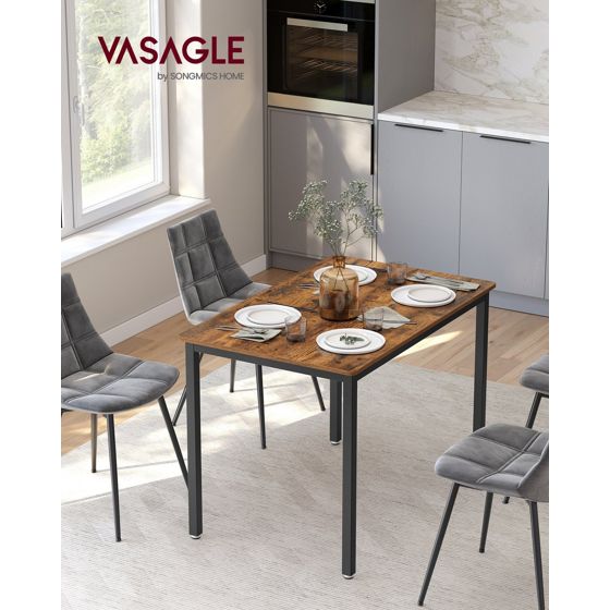 Vasagle ruokapöytä, 70 × 110 × 77 cm, rustiikinruskea/musta, KDT081B01