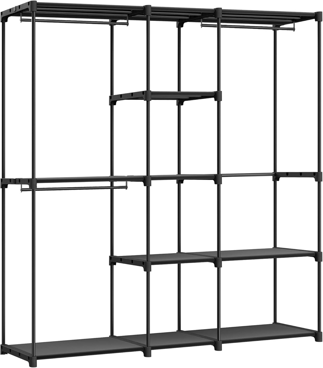 Songmics vaatekaappi, 43 × 182 × 182 cm, vapaasti seisova, musta, RYG037B02