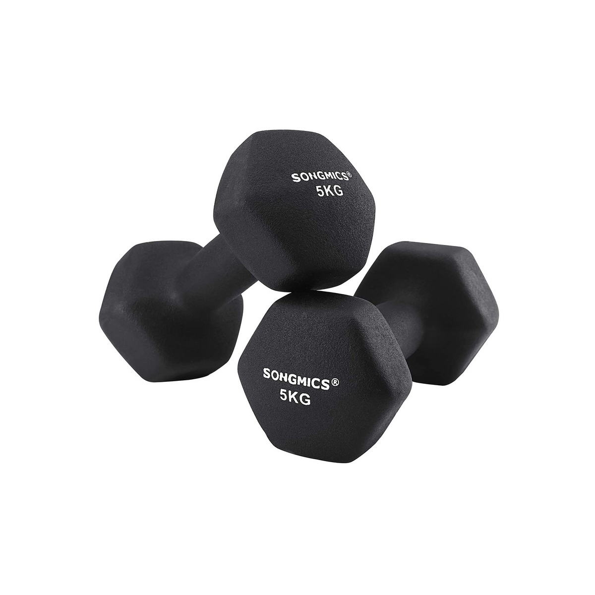 Songmics käsipainot, 2 kpl, 2 × 5 kg, musta, SYL60BK