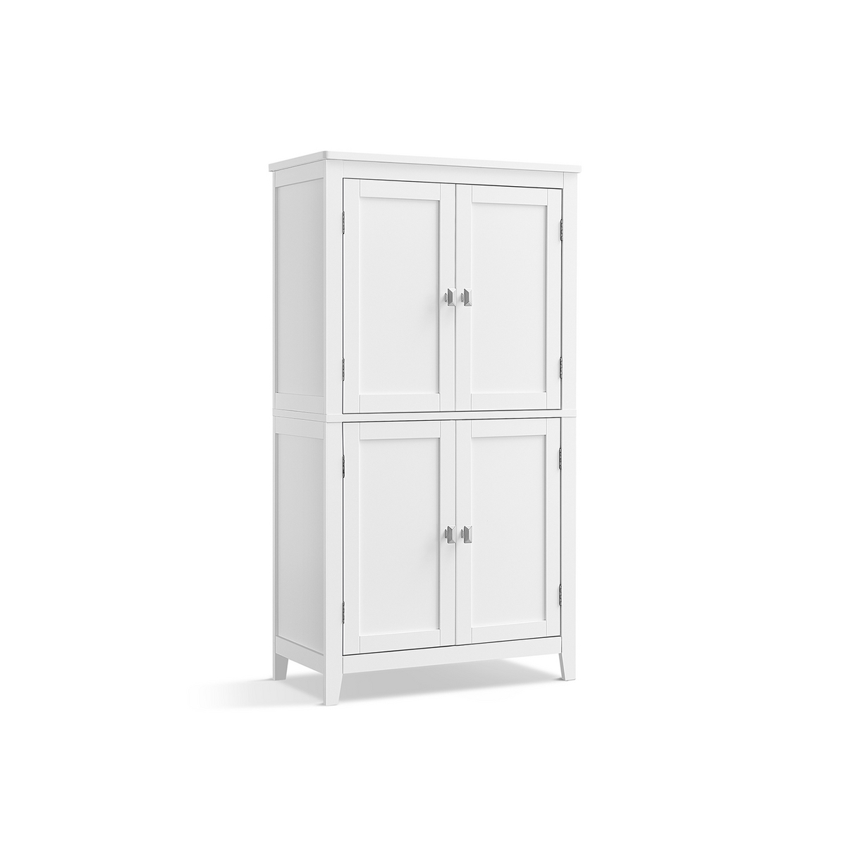 Vasagle säilytyskaappi, 4 ovea, 11.8 × 23.6 × 43.3 tuumaa, säädettävä hylly, vapaasti seisova, valkoinen, UBBC552P31