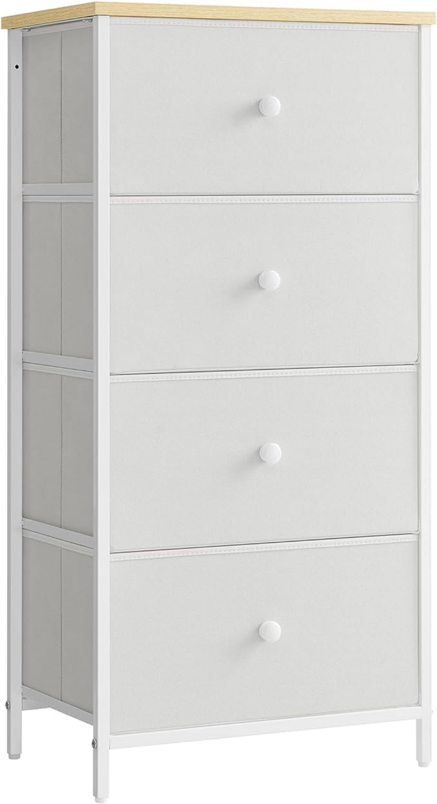 SONGMICS lipasto, 4 laatikkoa, valkoinen/tammi, LTS314W57