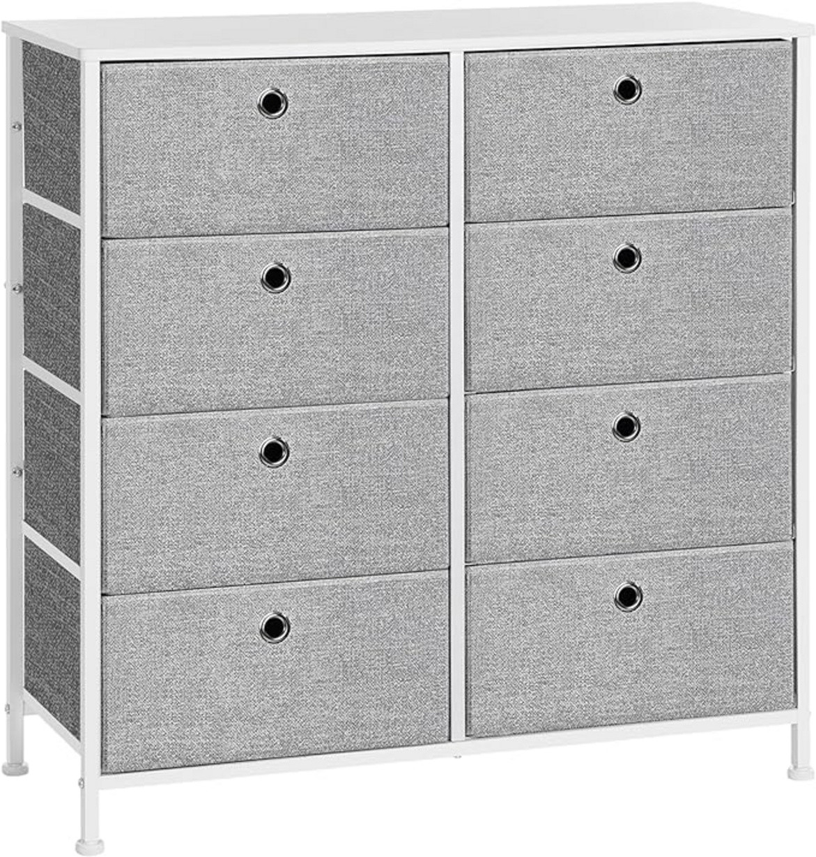 SONGMICS lipasto, 8 laatikkoa, vaaleanharmaa/valkoinen, LTS24W