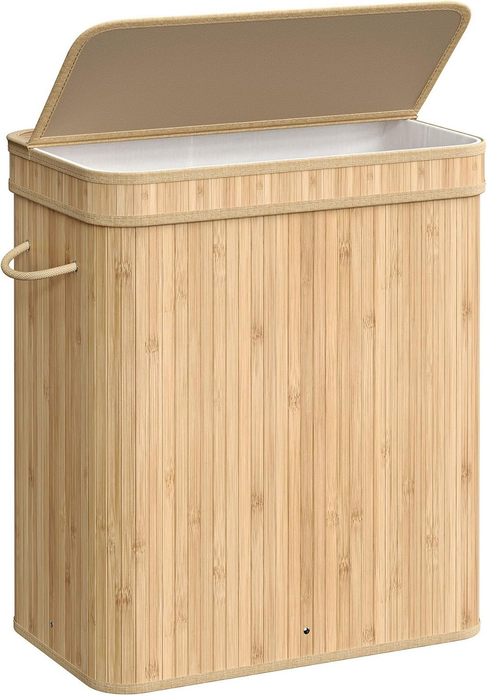 SONGMICS pyykkikori, kannellinen, luonnonbeige, LCB063N01