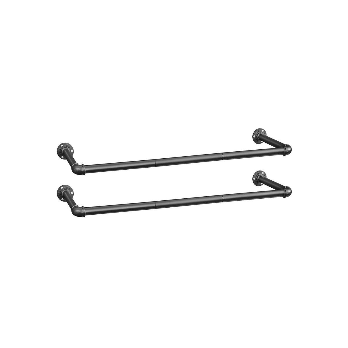 Songmics vaatetanko, 2 kpl, 92 × 30 × 7.5 cm, seinäkiinnitteinen, musta, HSR67BK02
