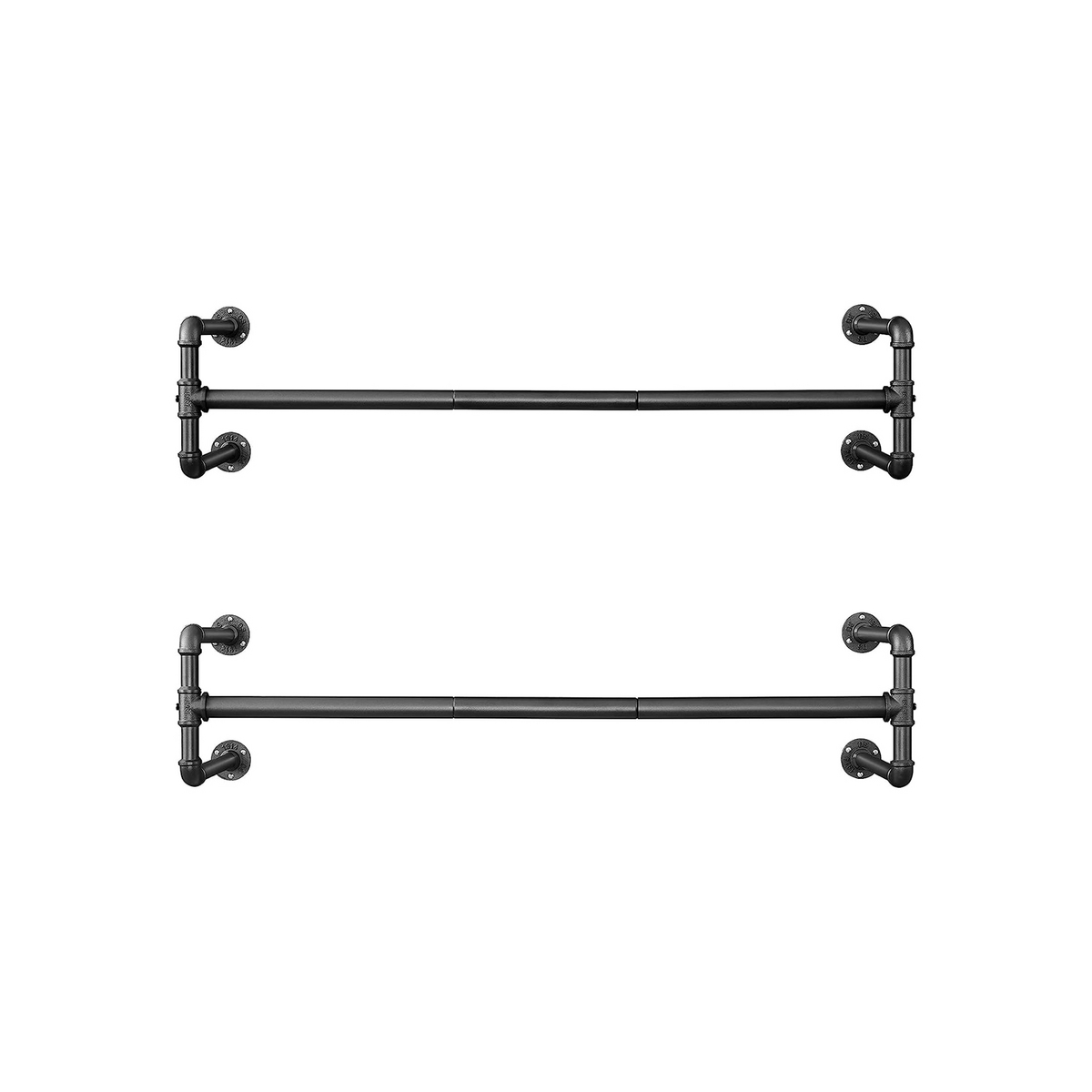Songmics vaateteline, 2 kpl, 110 × 30 × 29.3 cm, seinäkiinnitteinen, musta, HSR64BK-02