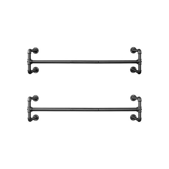 Songmics vaateteline, 2 kpl, 110 × 30 × 29.3 cm, seinäkiinnitteinen, musta, HSR64BK-02