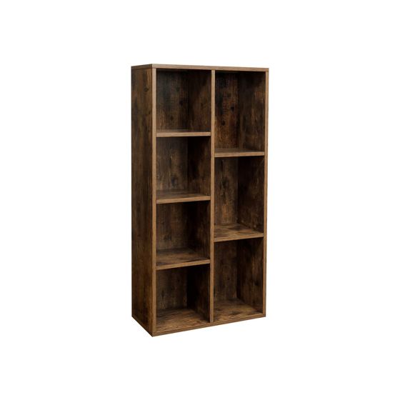 Vasagle kirjahylly, 7 lokeroa, 50 × 24 × 106 cm, vapaasti seisova, rustiikinruskea, LBC27BX