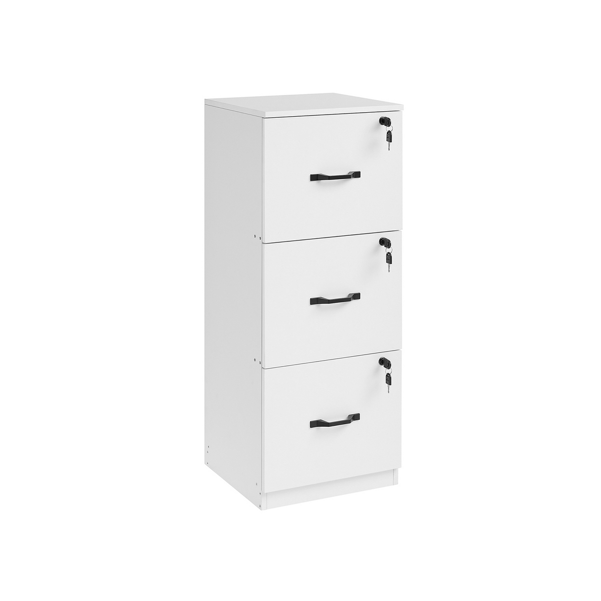 Vasagle arkistokaappi, 3 laatikkoa, säädettävä, lukittava, pilvenvalkoinen, OFC055W14