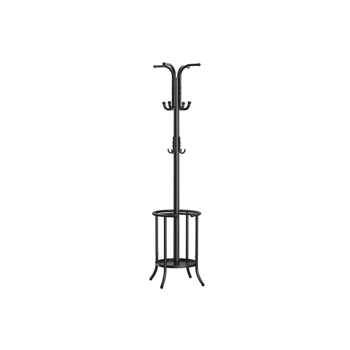 Songmics naulakko, 12 koukkua, 175 cm, vapaasti seisova, musta, RCR011B01