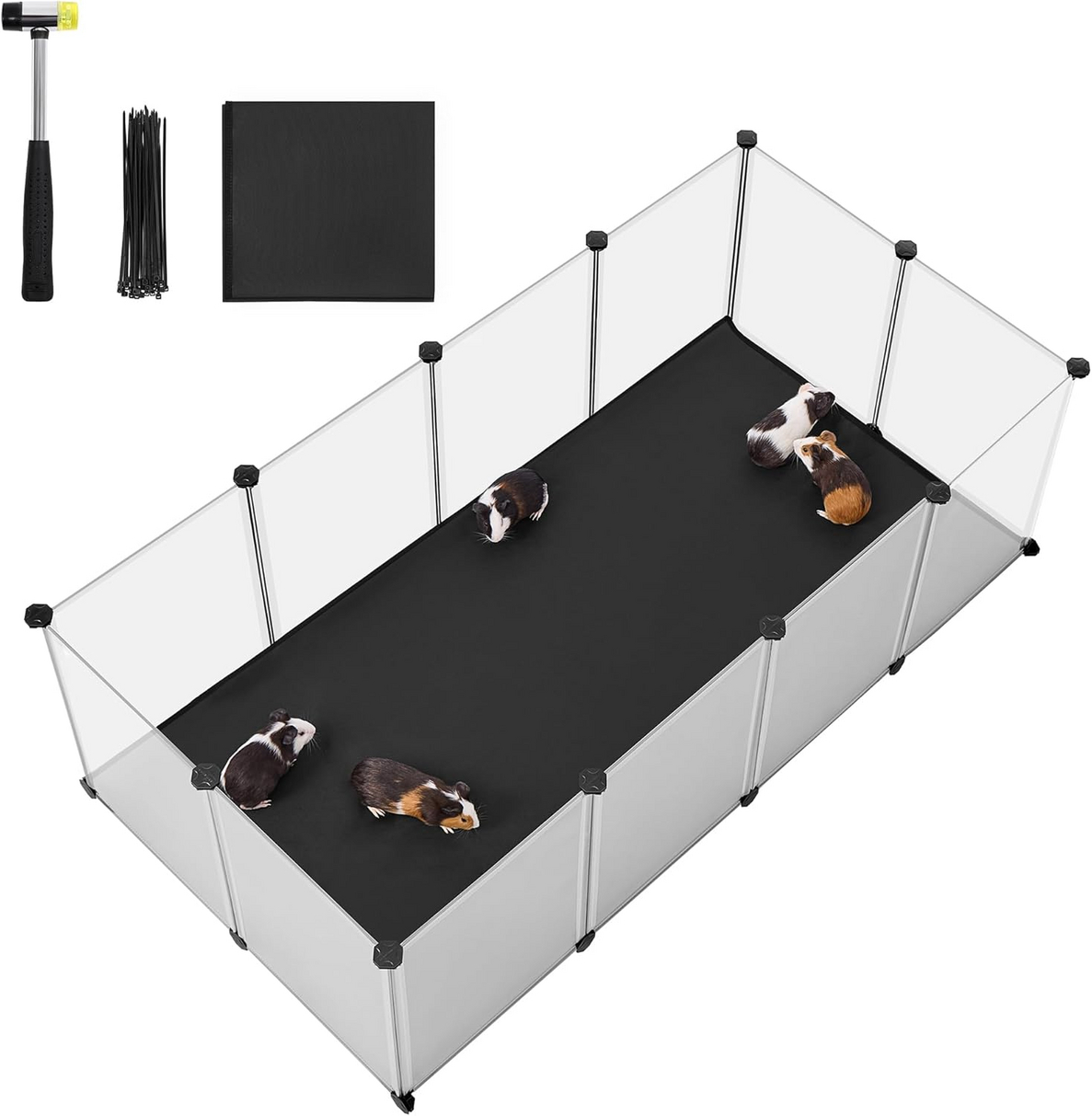 Songmics lemmikkiaitaus, 143 × 73 × 46 cm, valkoinen, LPC012W01