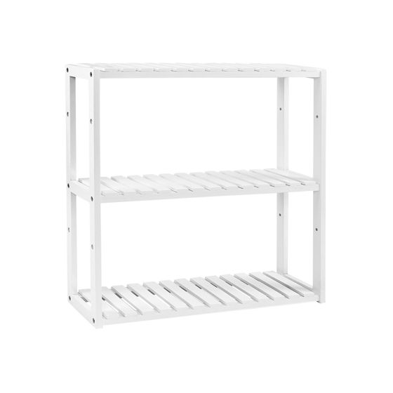 Songmics kylpyhuonehylly, 3 tasoa, 60 × 15 × 54 cm, korkeussäädettävä, valkoinen, BCB13W
