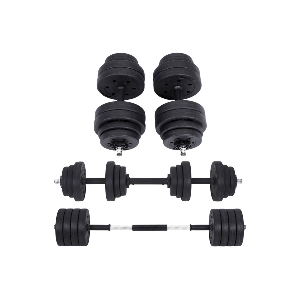 SONGMICS käsipainot, 2 × 15 kg, säädettävä, musta, SYL30HBK