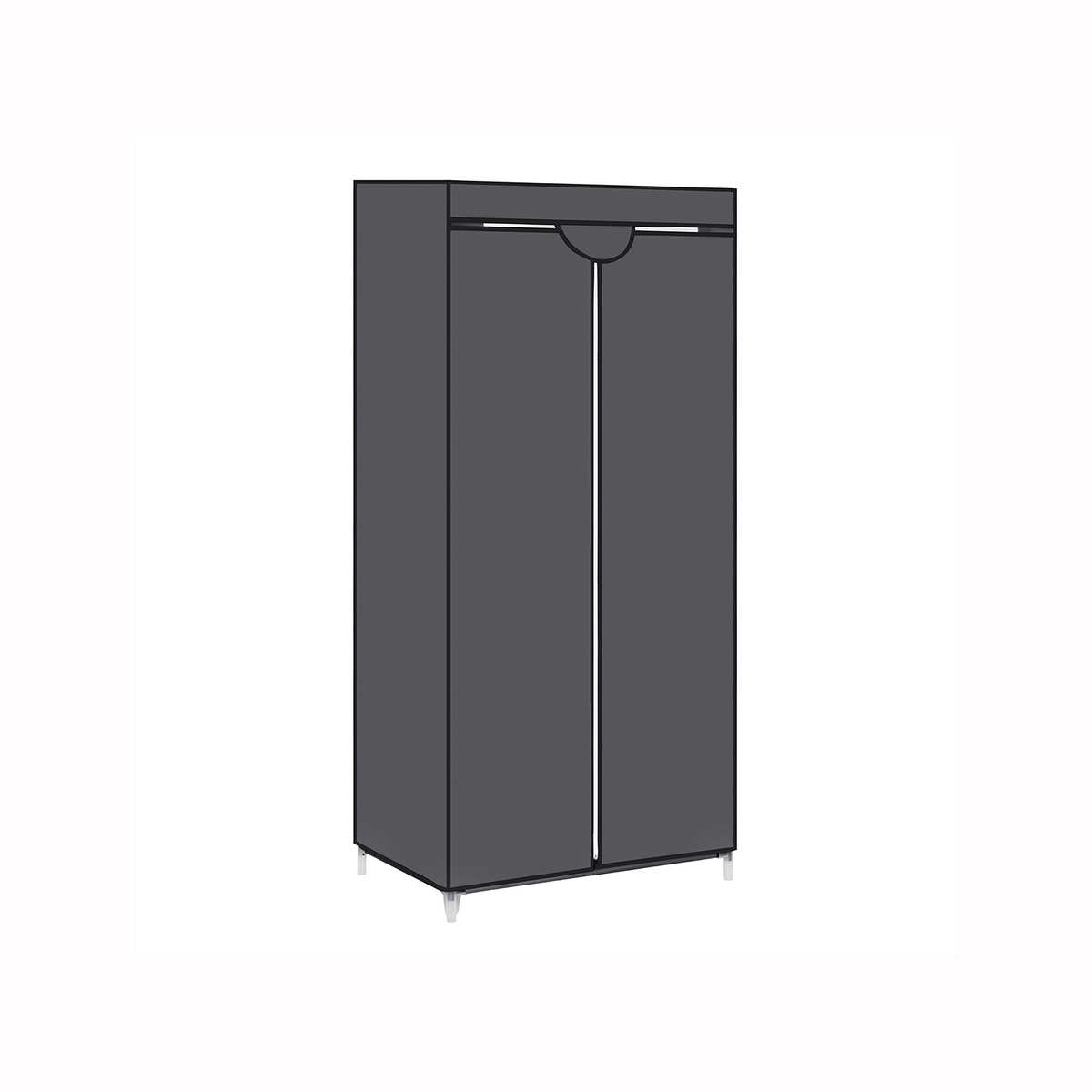 Songmics vaatekaappi, 75 × 45 × 160 cm, kokoontaitettava, harmaa, RYG83GY