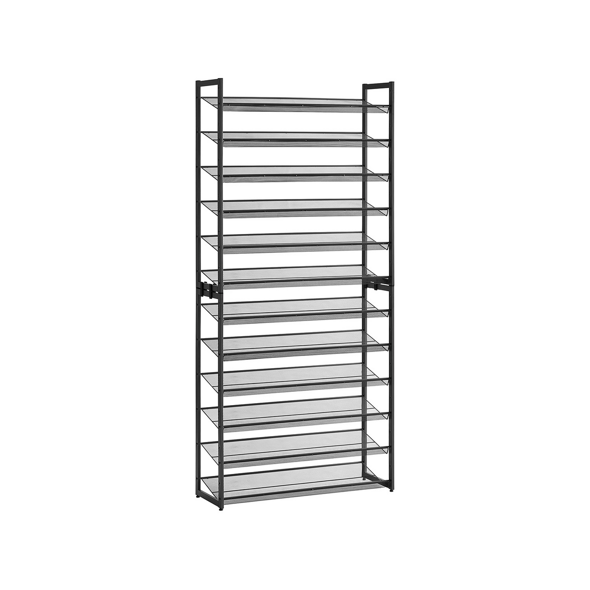 Songmics kenkäteline, 2 kpl, 12 tasoa, säädettävä, pinottava, musta, LMR12B
