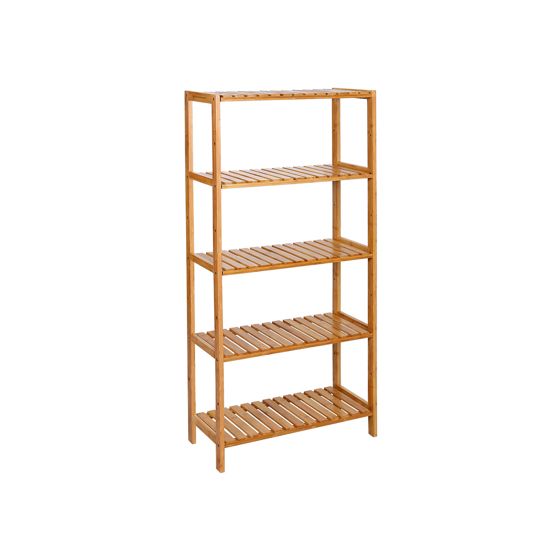 Songmics kylpyhuonehylly, 5 tasoa, 60 × 26 × 130 cm, säädettävä, luonnonvärinen, BCB35Y