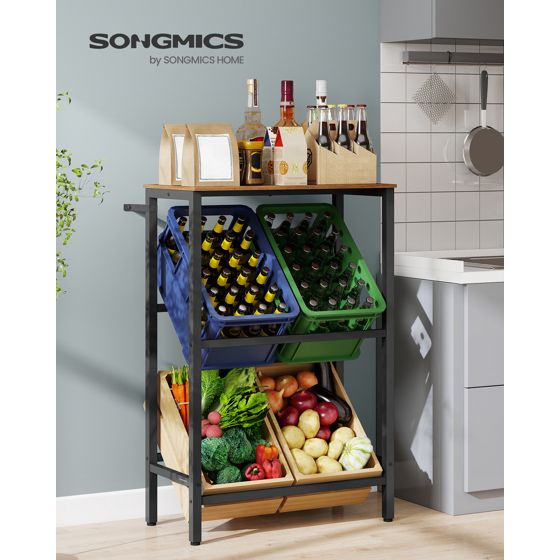 Songmics hyllykkö, 2 tasoa, ruskea, BSC373K01