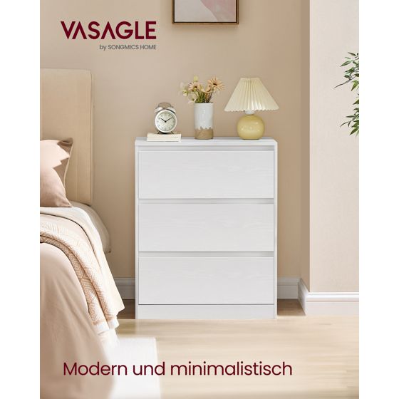 Vasagle lipasto, 3 laatikkoa, 40 × 60 × 75 cm, valkoinen, LTS613WE01