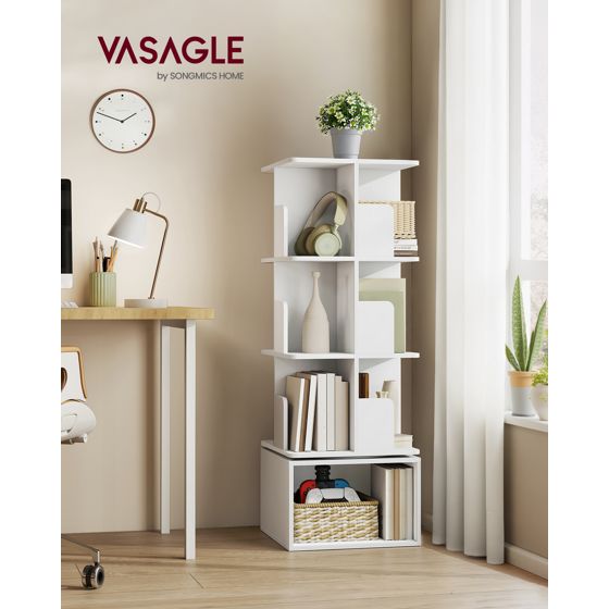 Vasagle kirjahylly, 40 × 40 × 124.6 cm, pilvenvalkoinen, LBC471WB01