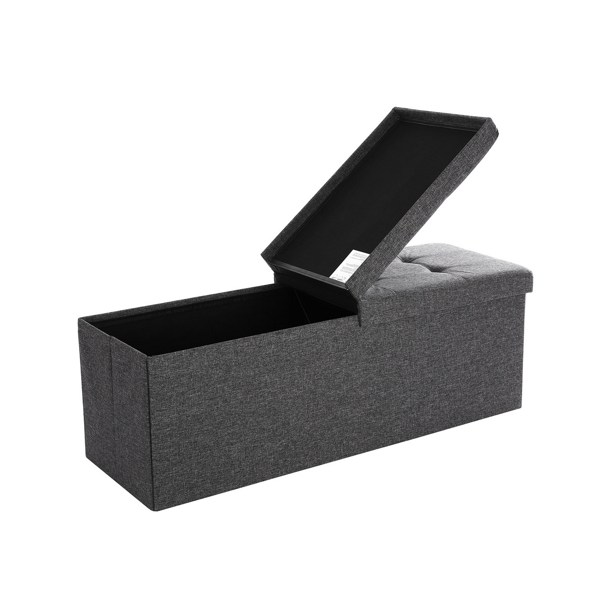 Songmics penkki, 120 L, 38 × 110 × 38 cm, kokoontaitettava, kannellinen, tummanharmaa, LSF76GYZ