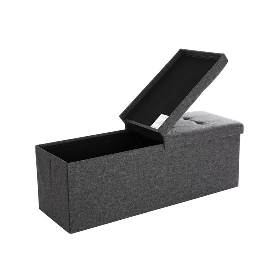 Songmics penkki, 120 L, 38 × 110 × 38 cm, kokoontaitettava, kannellinen, tummanharmaa, LSF76GYZ