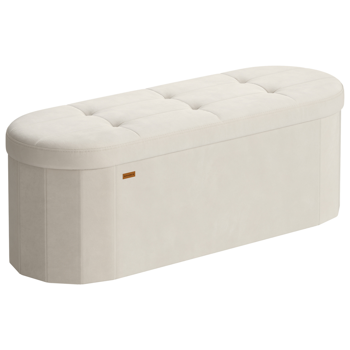 Songmics säilytysarkku, 110 L, 38 × 110 × 38 cm, kokoontaitettava, kermanvalkoinen, LSF297LH01