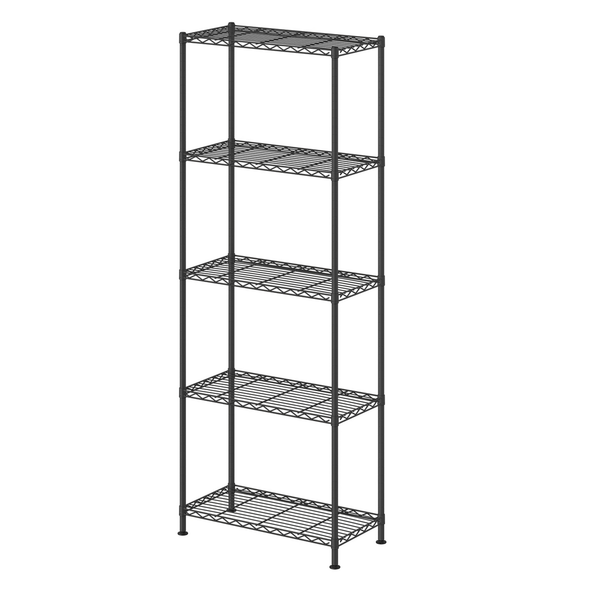Songmics hyllykkö, 5 tasoa, 8 koukkua, säädettävä