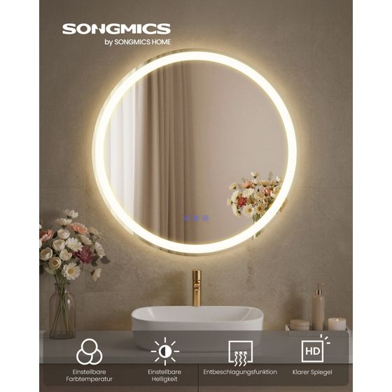 Songmics peili, 61 cm, säädettävä, pilvenvalkoinen, LWM211WC02
