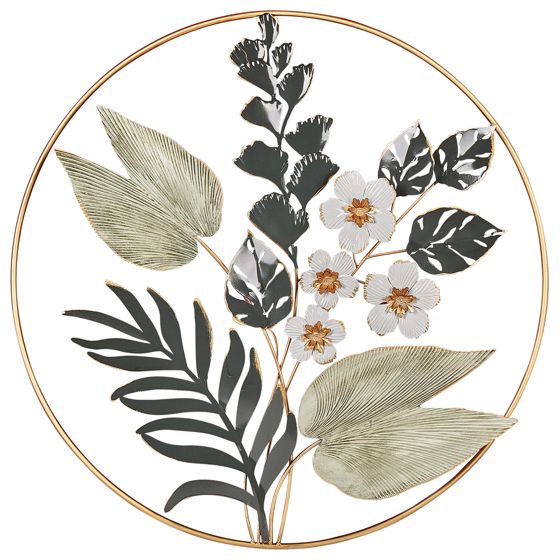 Seinäkoriste Kukka DUBNIUM metalli 70 cm Vihreä