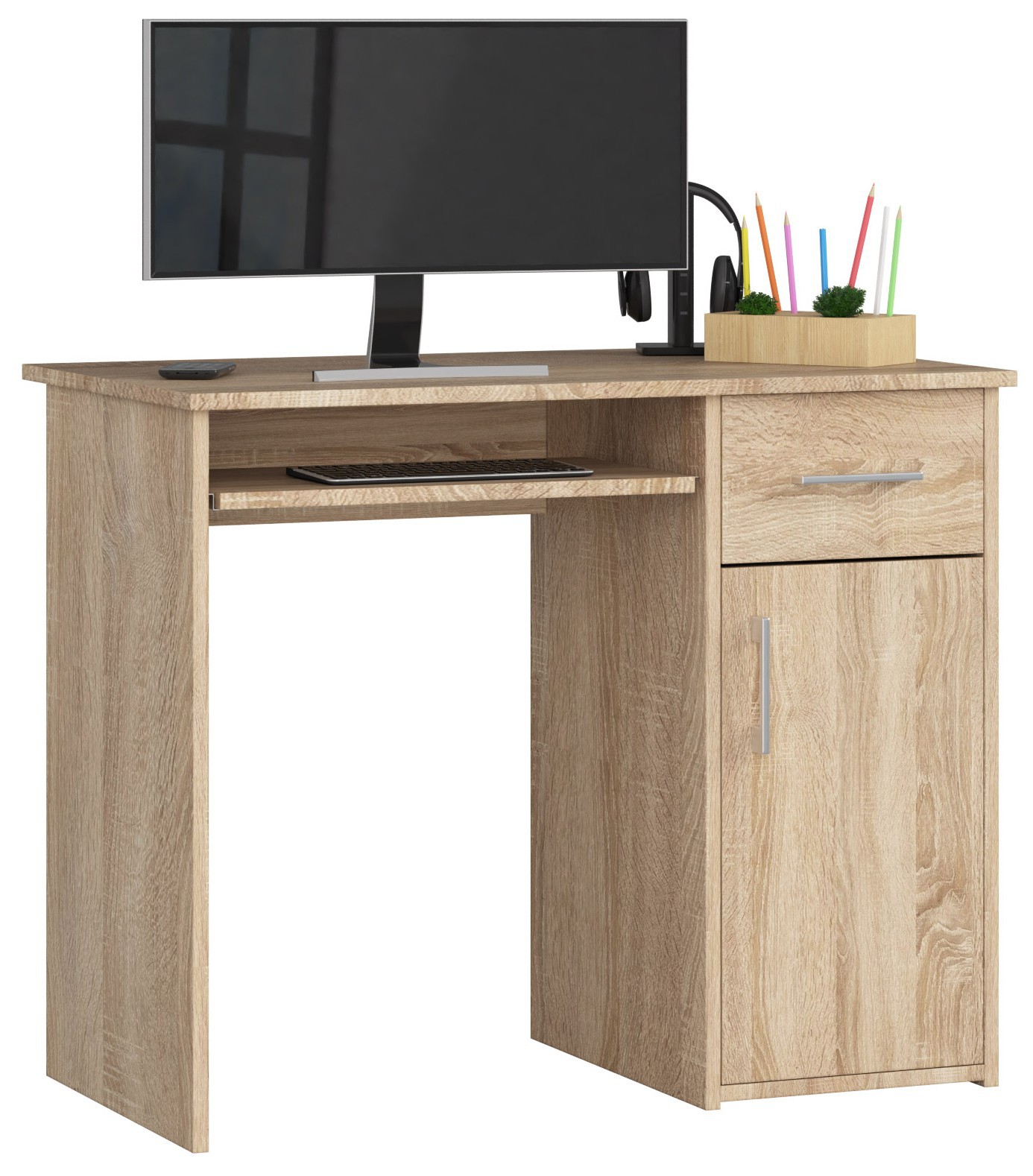 Akord Kirjoituspöytä Pin 1 laatikko 1 kaappi oikea Sonoma-tammi 90x50x74