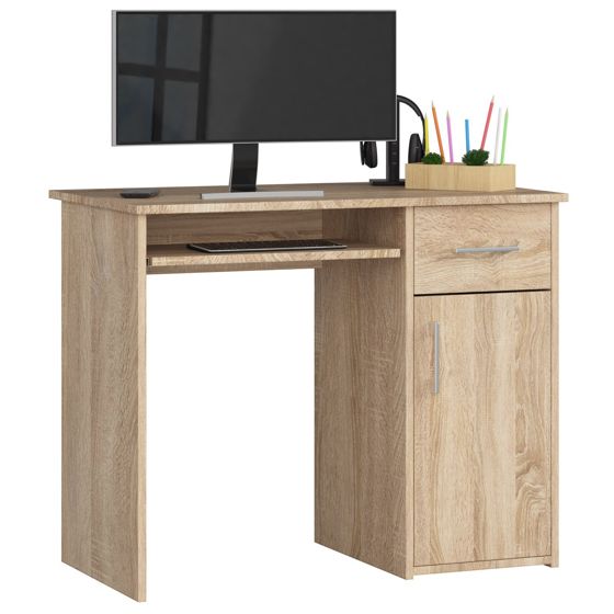 Akord Kirjoituspöytä Pin 1 laatikko 1 kaappi oikea Sonoma-tammi 90x50x74