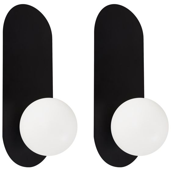 Seinävalaisinsetti 2 kpl LEISI Musta