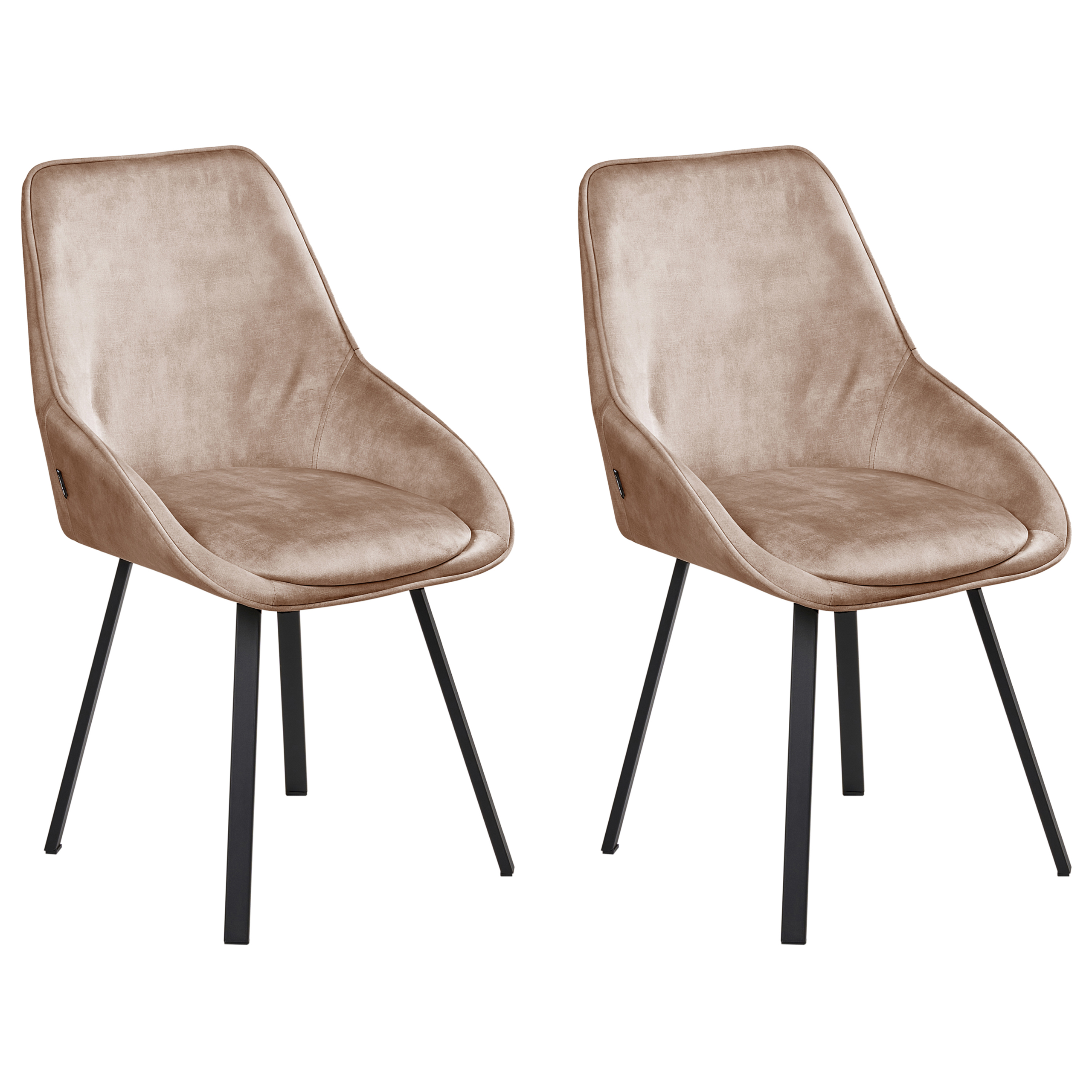 Ruokatuolisetti 2 kpl pyörivä TERLTON Sametti Beige