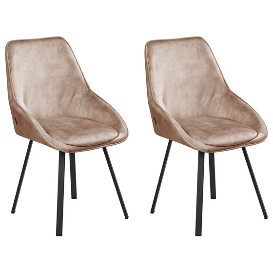 Ruokatuolisetti 2 kpl pyörivä TERLTON Sametti Beige