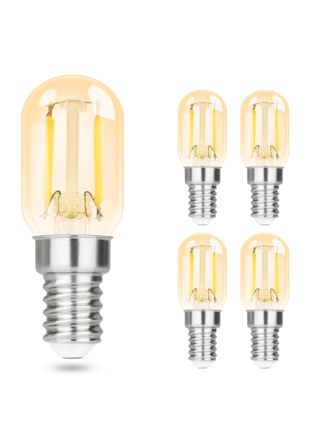 NETTLIFE 4 kpl E14 LED - lamppuja, viileän valkoisia, vintage - lamppuja, T22 2W, retro Edison, 6000K, energiansäästölamppu, jääkaappikanta