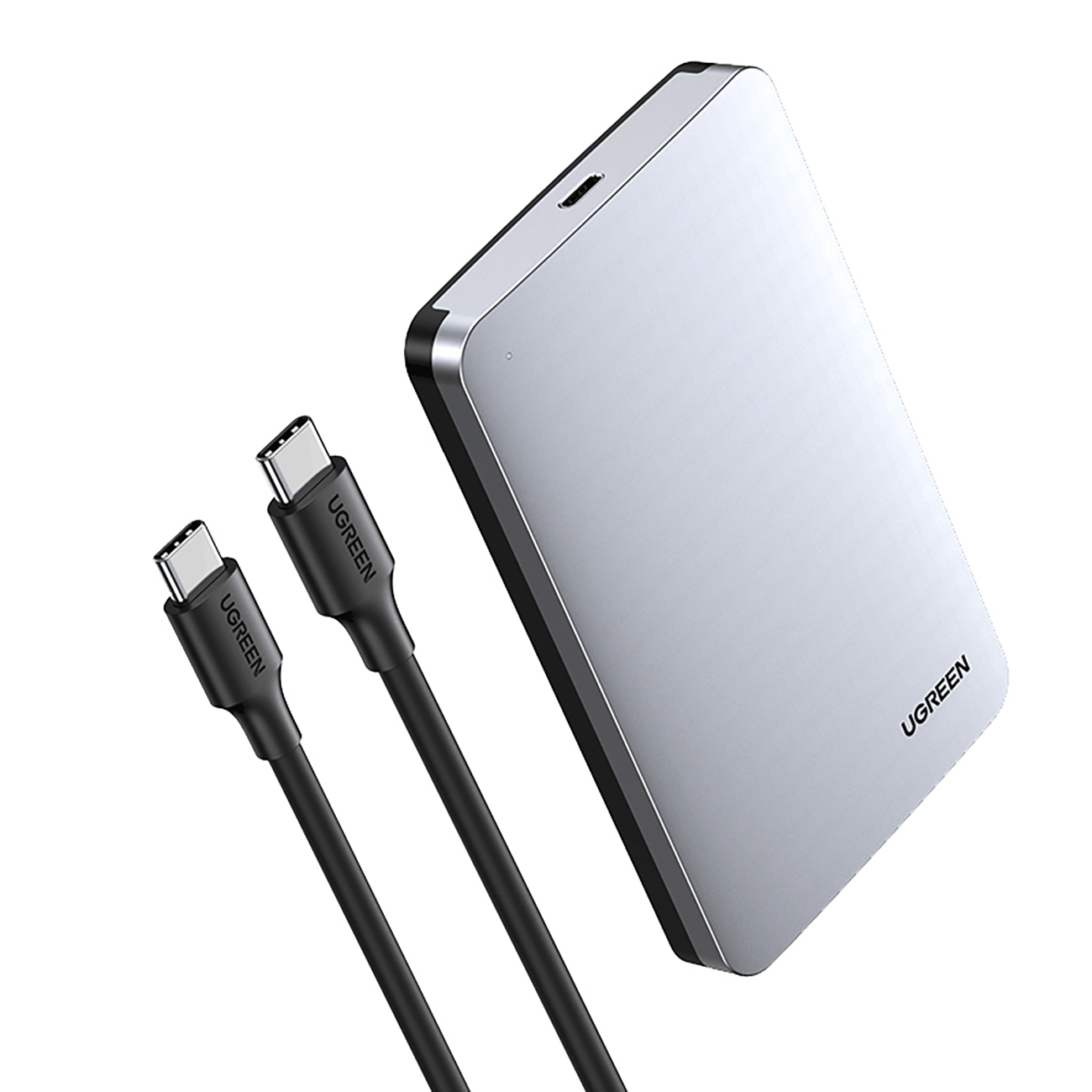 Kiintolevypaikka 2.5'' SATA 3.0 6Gbps + USB-C-kaapeli 0.5m - hopea
