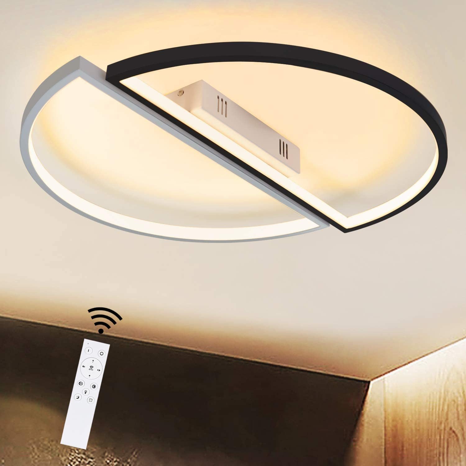 NETTLIFE himmennettävä, LED - kattovalaisin, kaukosäätimellä, moderni, rautakattokruunu