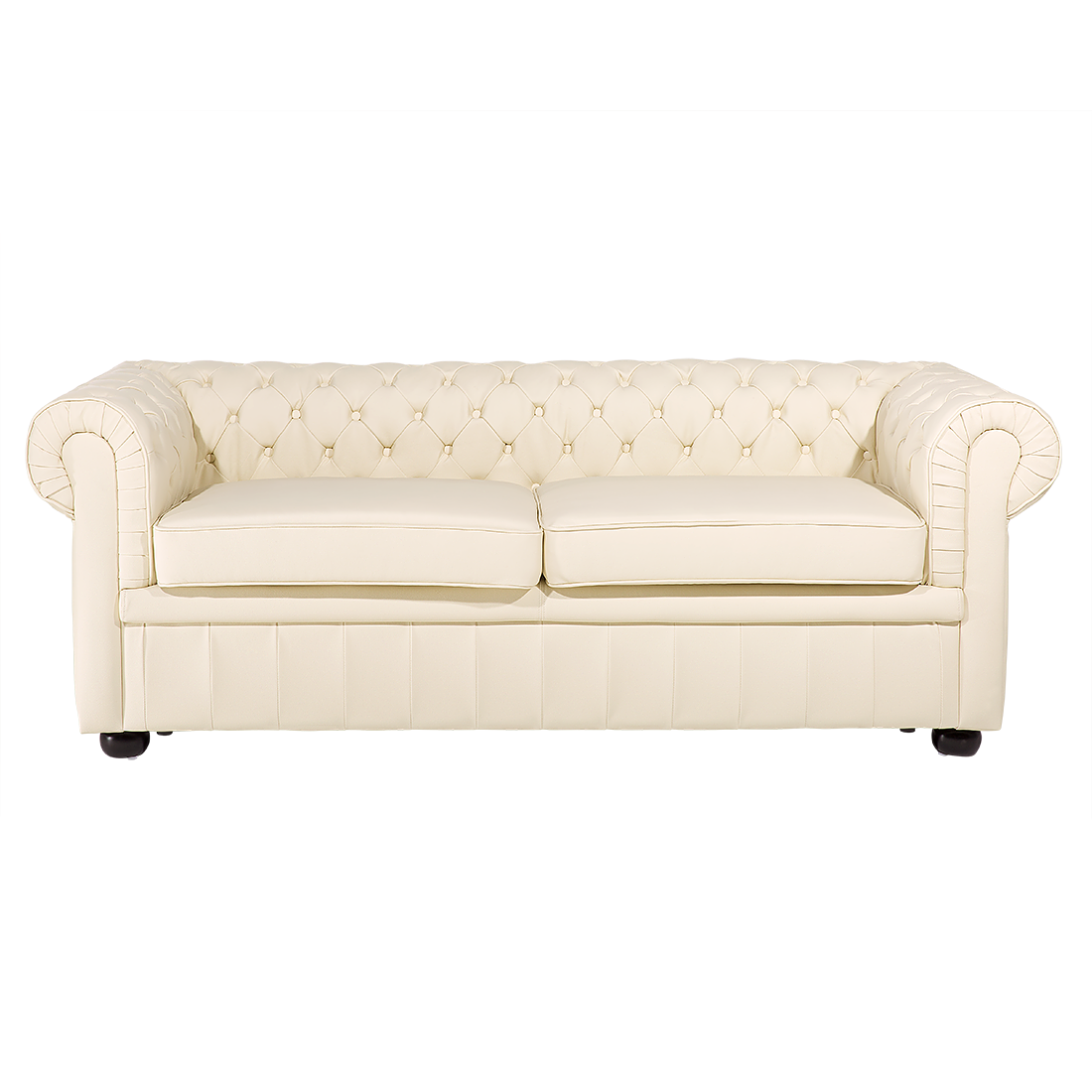 Sohva 3-istuttava CHESTERFIELD Nahka Vaaleanbeige