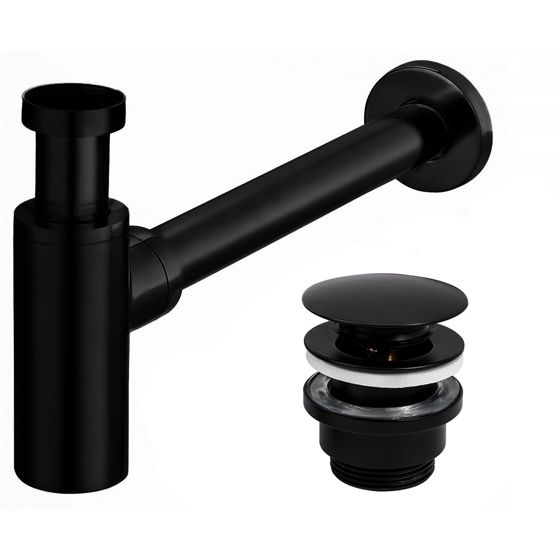 REA pesualtaan vesilukko Click-clack 33, 5 musta, 33, 5X5X21CM