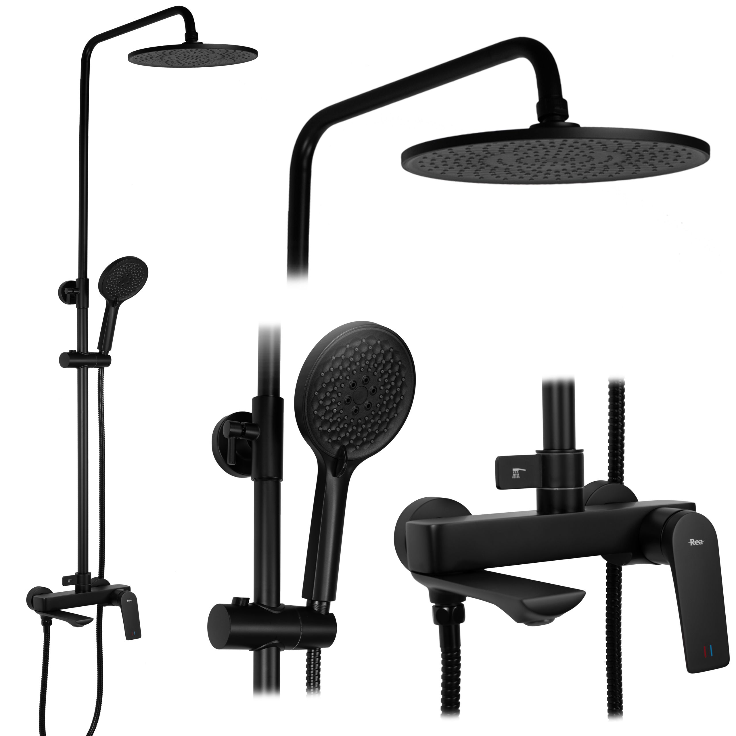 REA suihkusetti AVALON musta, 50X23X153CM