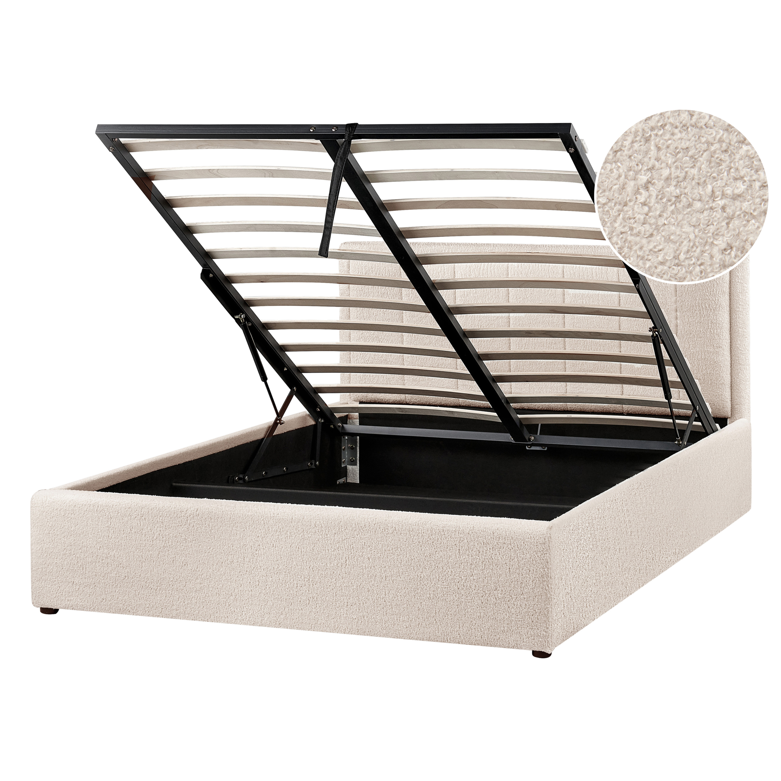 Sänky säilytystilalla buklee MONTLAUR 140 x 200 cm Beige