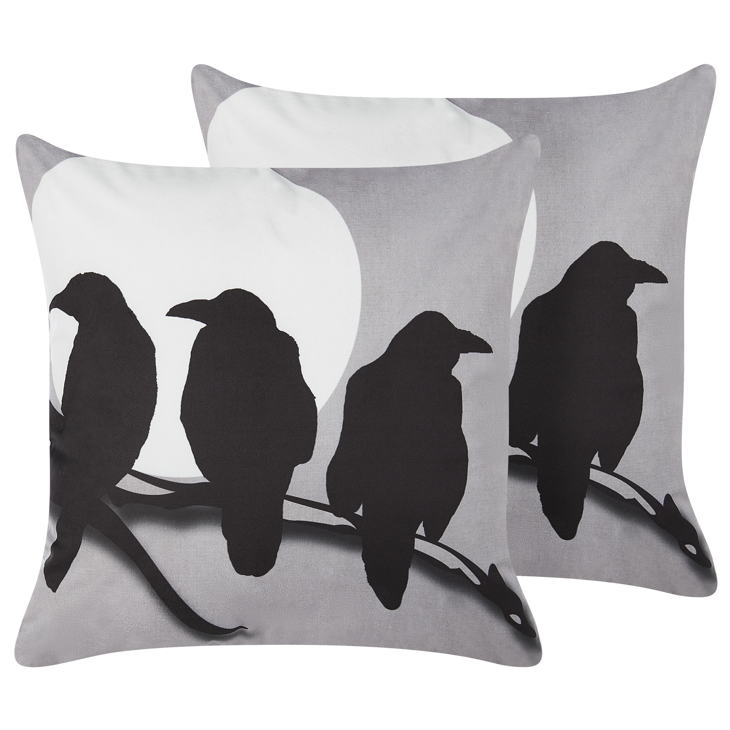 Koristetyynysetti 2 kpl ORADEA sametti 45 x 45 cm Harmaa Eläinkuvio
