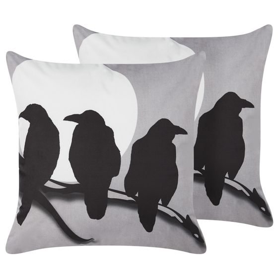 Koristetyynysetti 2 kpl ORADEA sametti 45 x 45 cm Harmaa Eläinkuvio