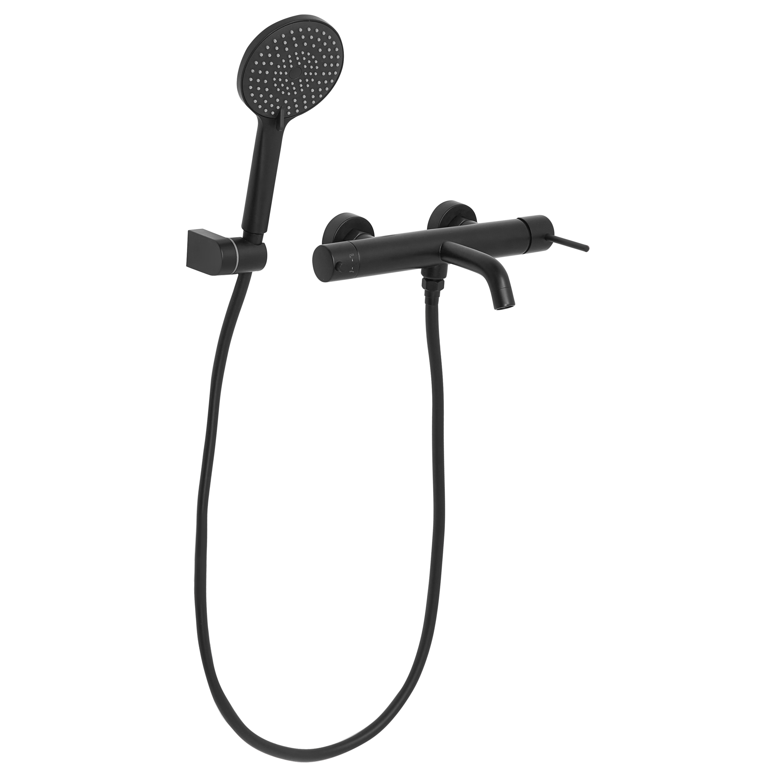 Seinään kiinnitettävä amme- ja suihkuhana MELIQUINA Musta