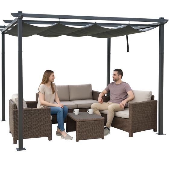 Terassi PERGOLA-HUVIMAJA katolla PAVILION 3x4m puutarha