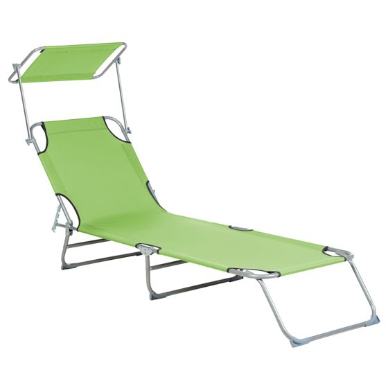 Aurinkotuoli FOLIGNO II kallistettava metalli Limenvihreä