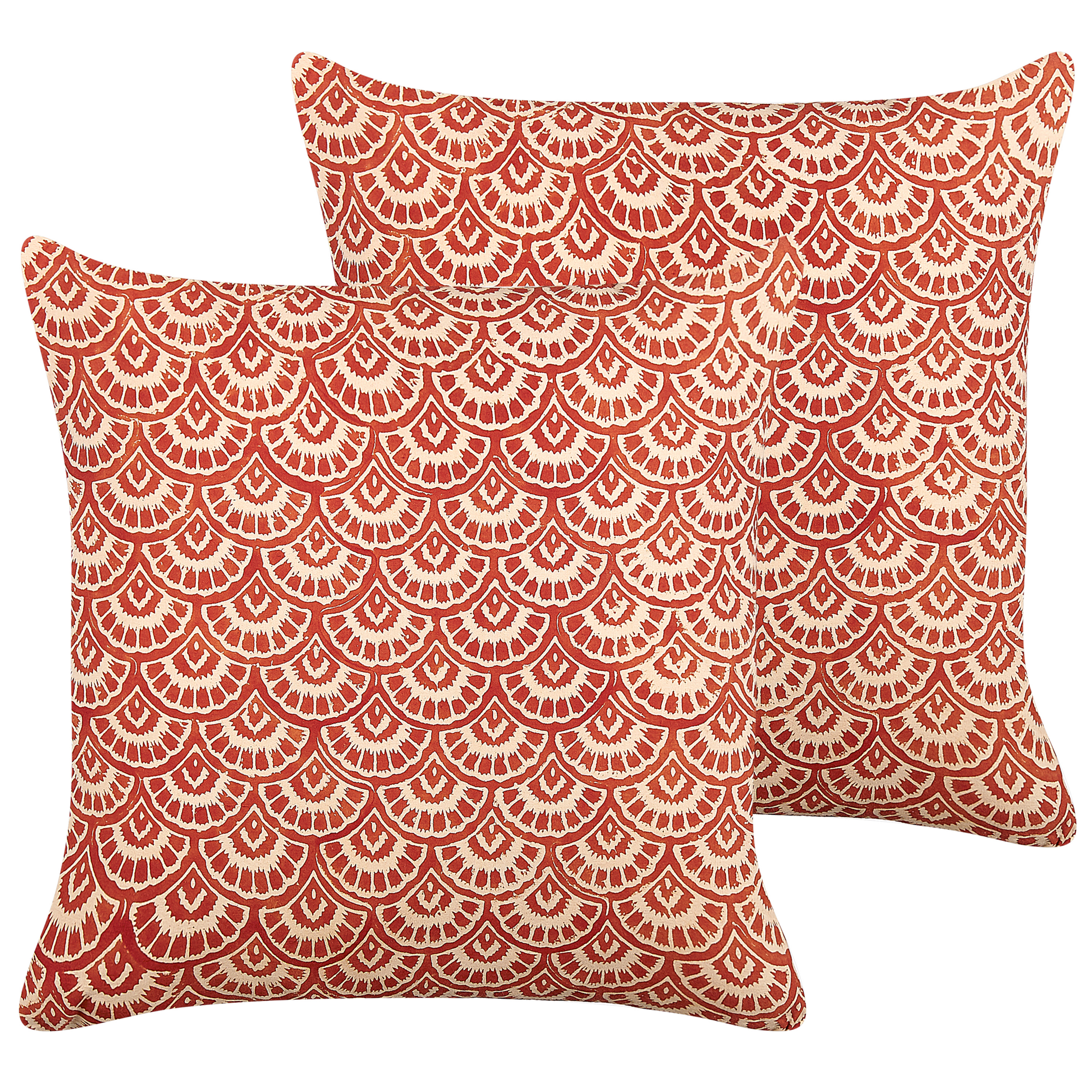 Koristetyynysetti 2 kpl RHUS 45 x 45 cm Puuvilla Punainen Geometrinen kuvio