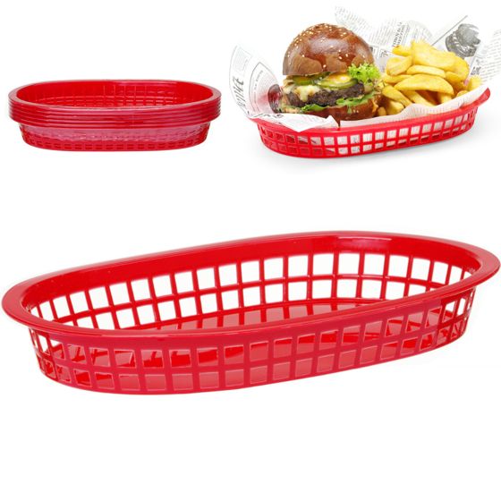 Soikea punainen leipäkori 6 kpl - Hendi 426319