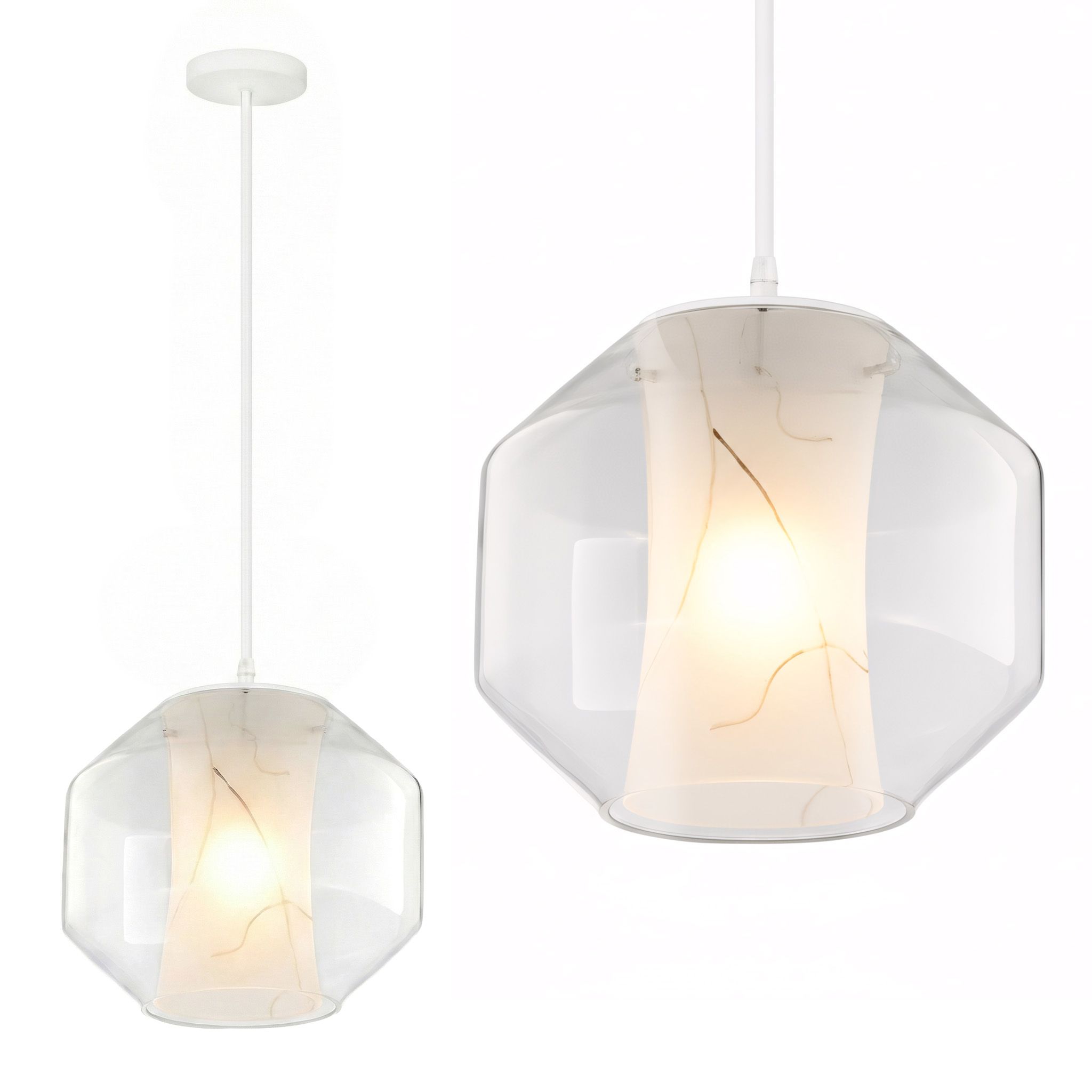 TOOLIGHT riippuvalaisin APP908-1CP MARBLE Läpinäkyvä, 15x22x85cm