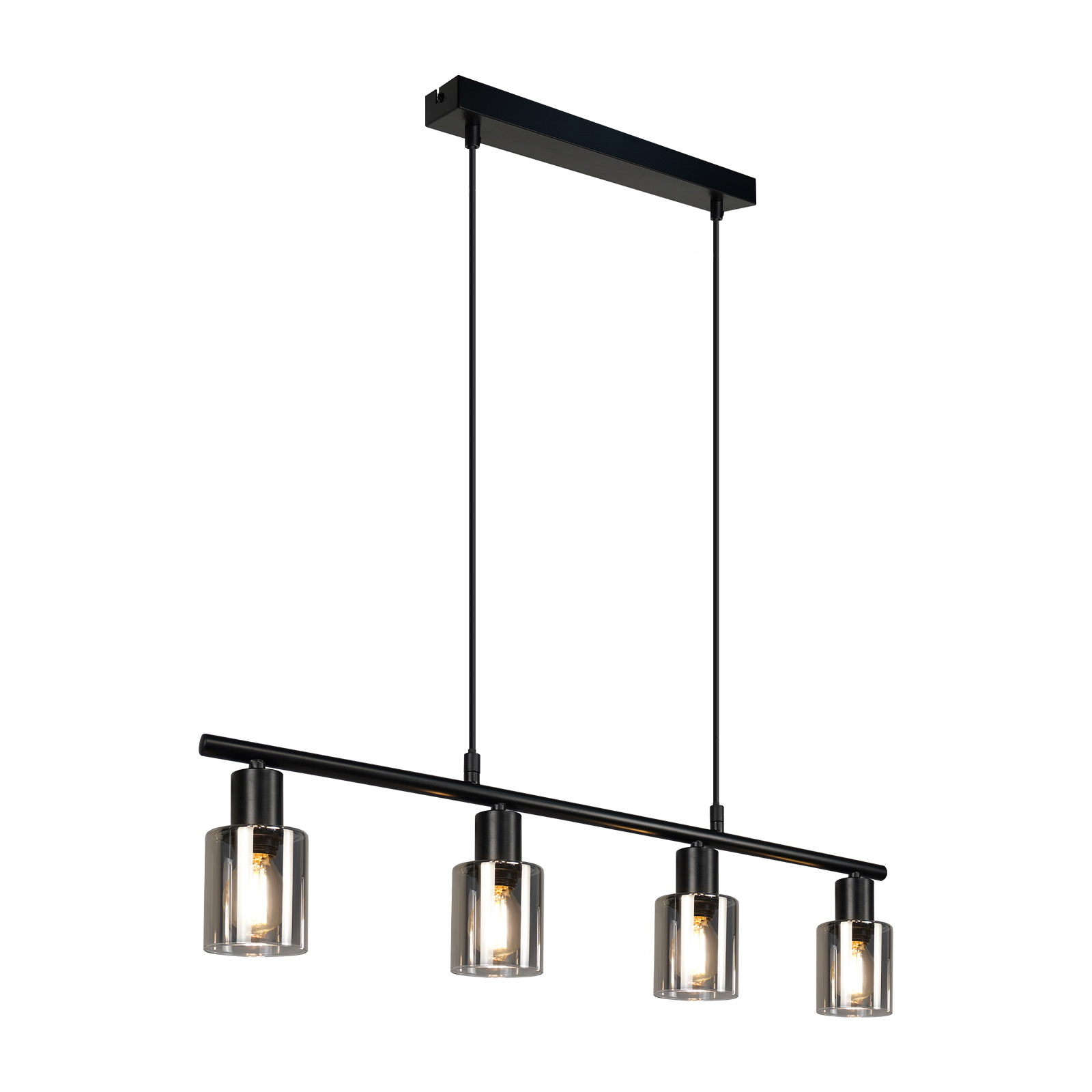 NETTLIFE 4-lamppuinen vintage-lasinen riippuvalaisin E14 ruokailuhuoneeseen, olohuoneeseen, keittiöön
