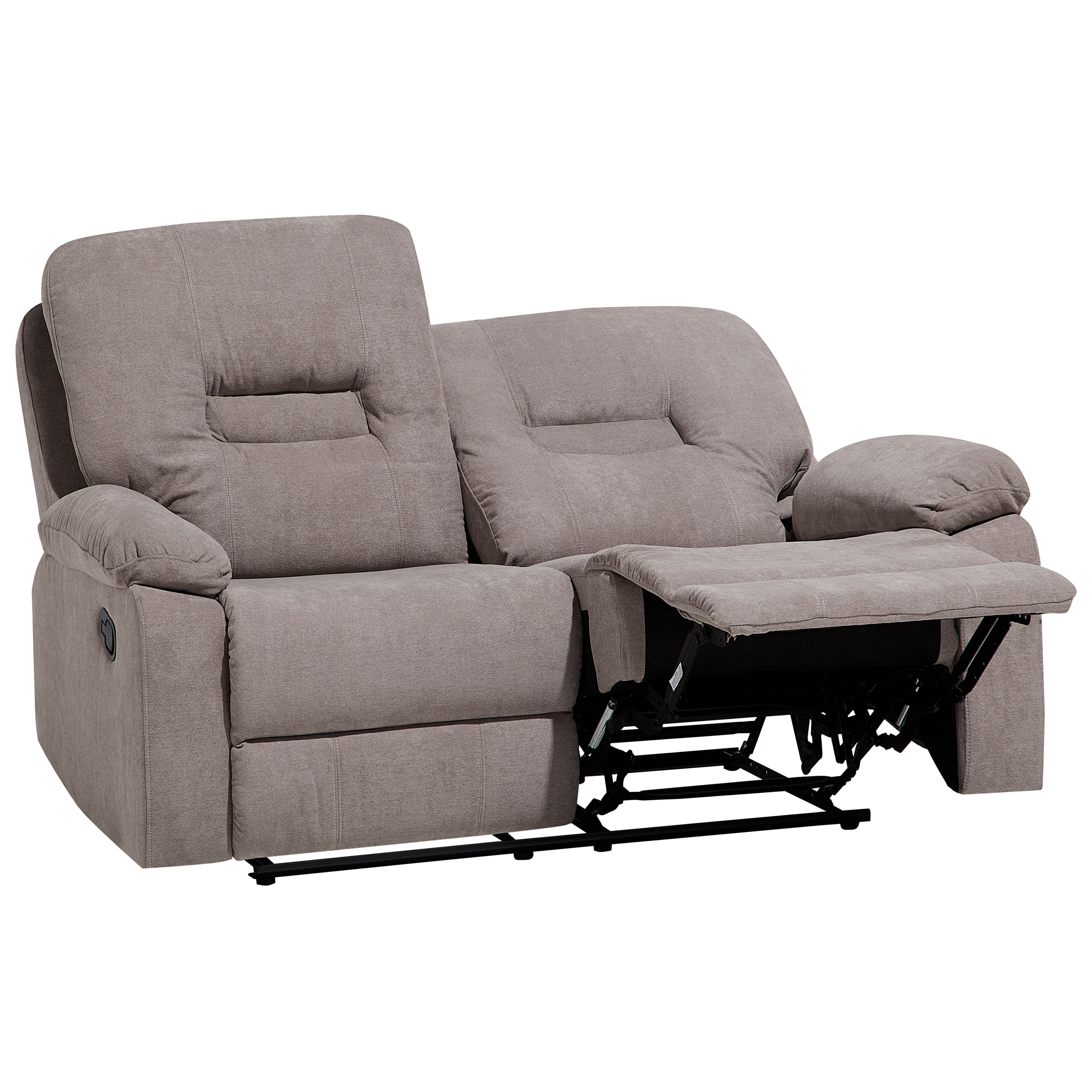 Manuaalisesti säädettävä sohva BERGEN kangas Ruskeanharmaa 2-istuttava